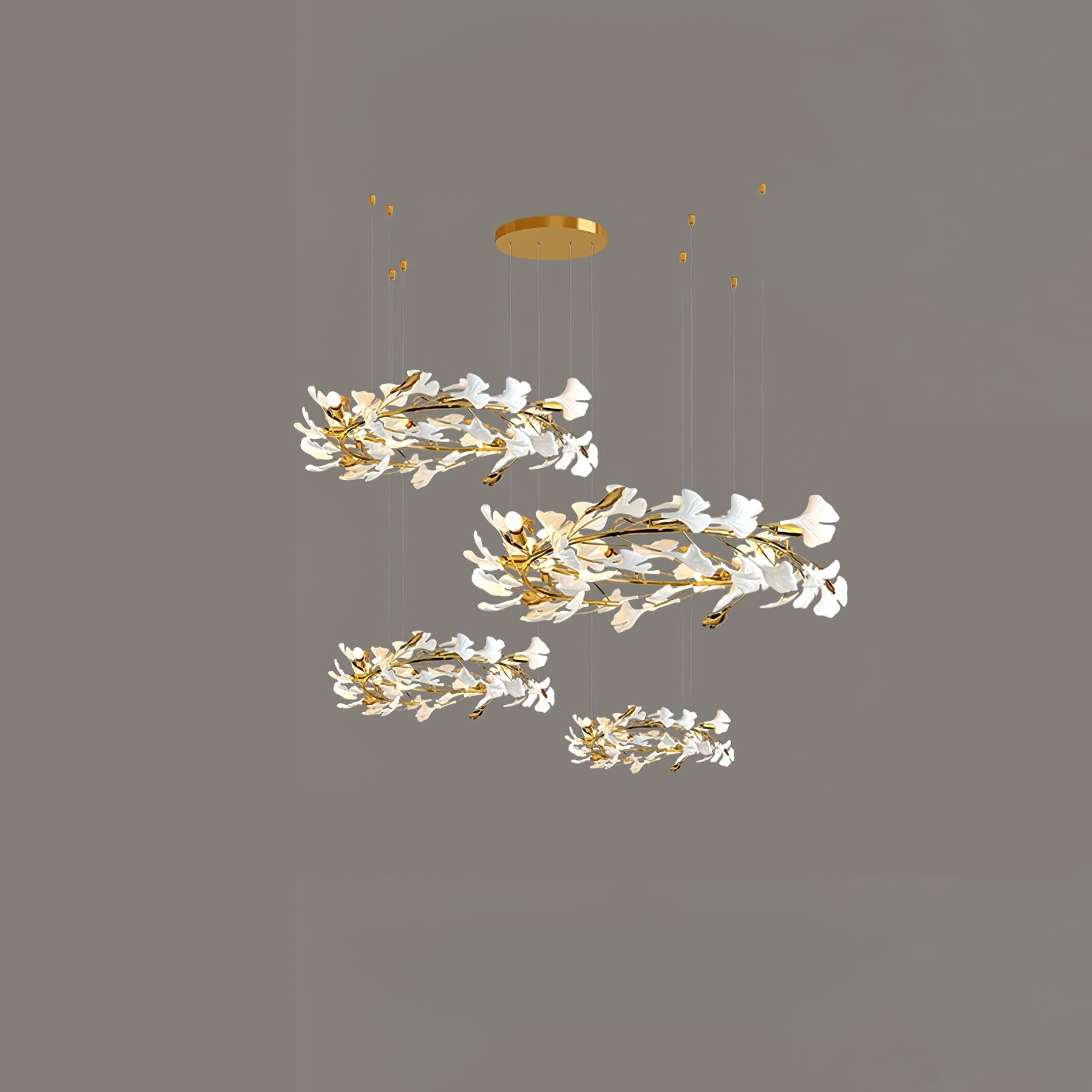 Eurzoris Gingko Leaf Chandelier-Neutral Decor