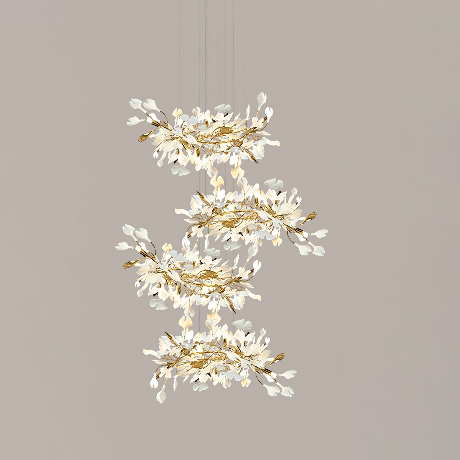 Eurzoris Gingko Leaf Chandelier-Neutral Decor