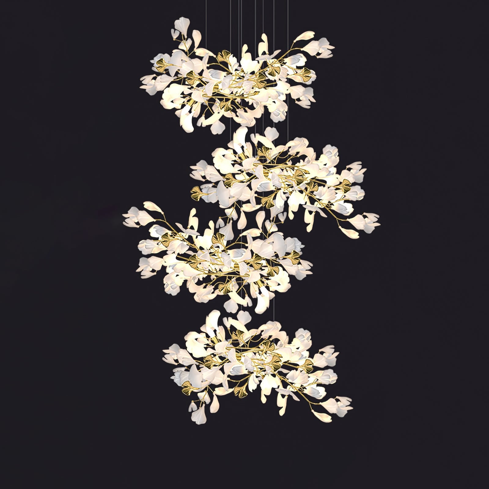 Eurzoris Gingko Leaf Chandelier-Neutral Decor