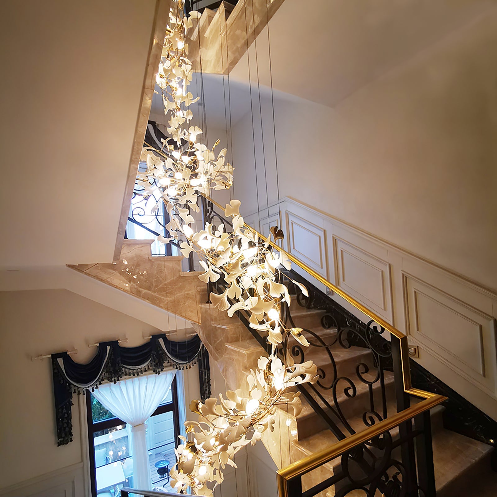 Eurzoris Gingko Leaf Chandelier-Neutral Decor