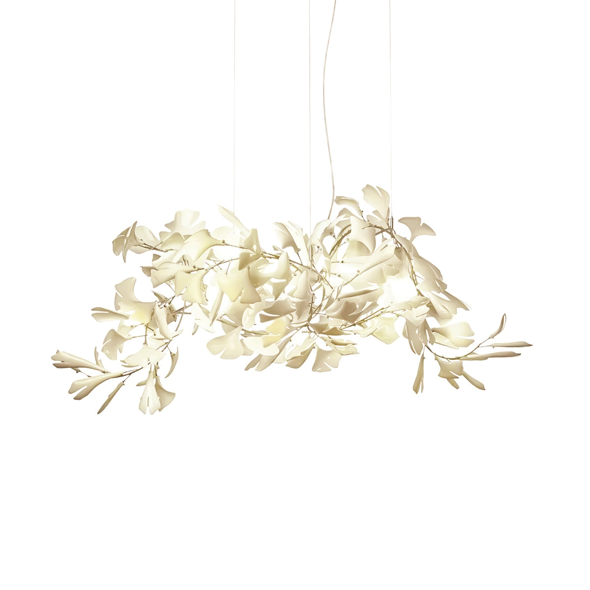 Ayla Chandelier Gingko Petal Ceramic-Neutral Decor