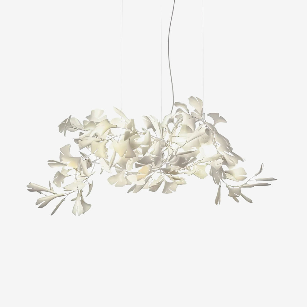 Ayla Chandelier Gingko Petal Ceramic-Neutral Decor