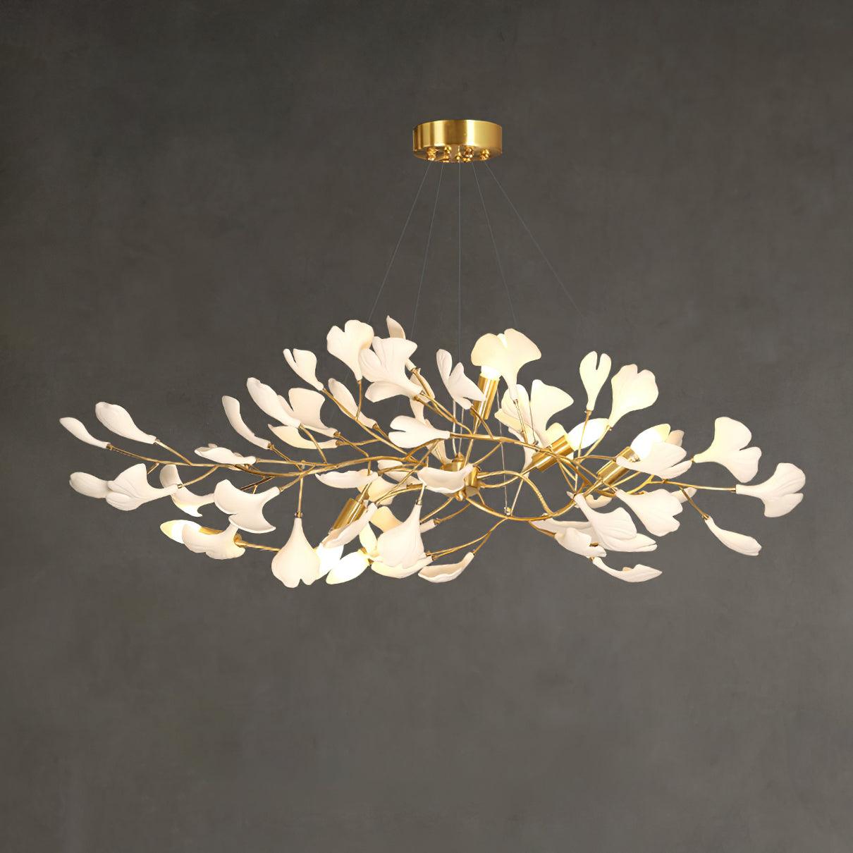 Dostix Pendant Lamp Gingko Ceramic Leaves-Neutral Decor