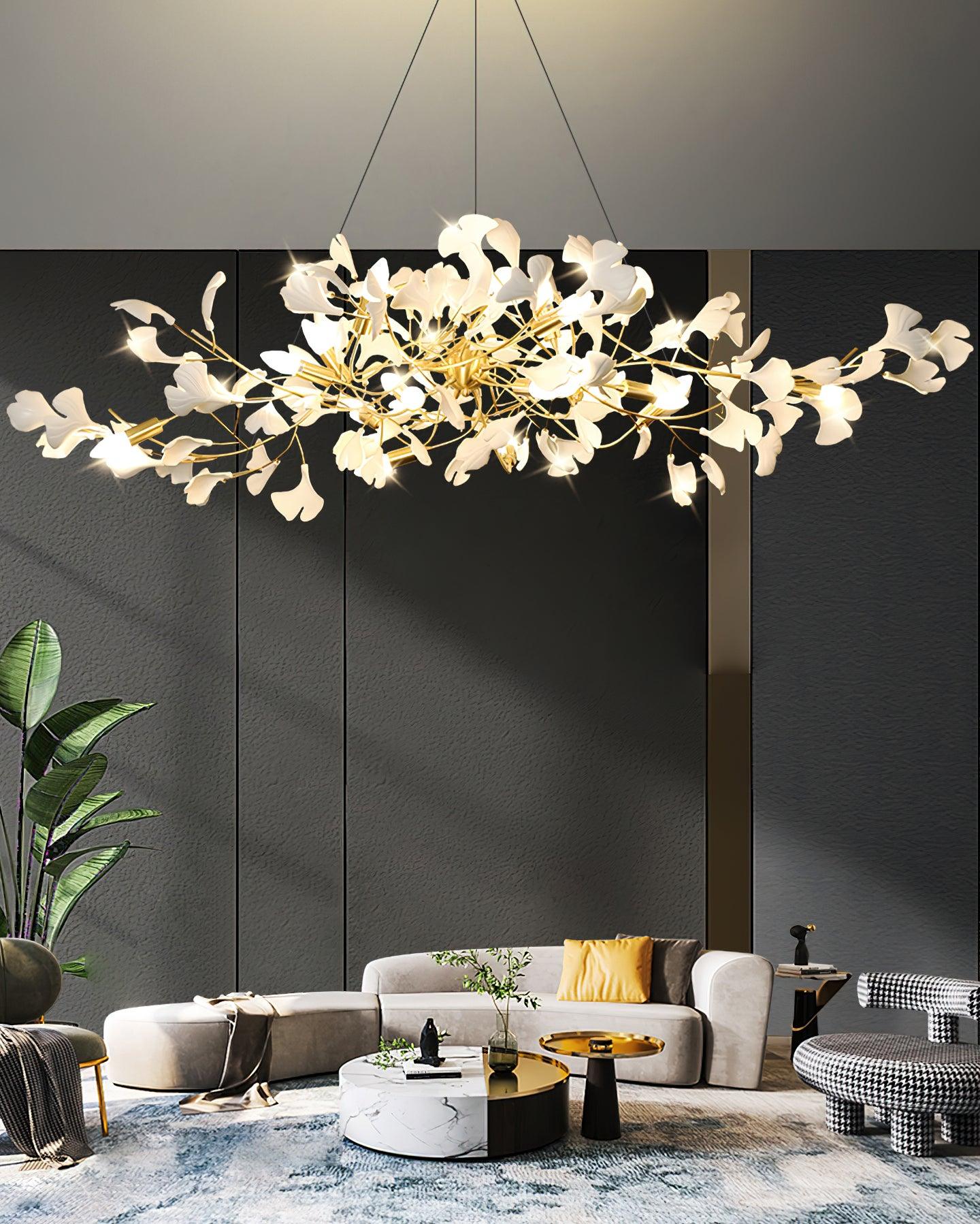 Dostix Pendant Lamp Gingko Ceramic Leaves-Neutral Decor