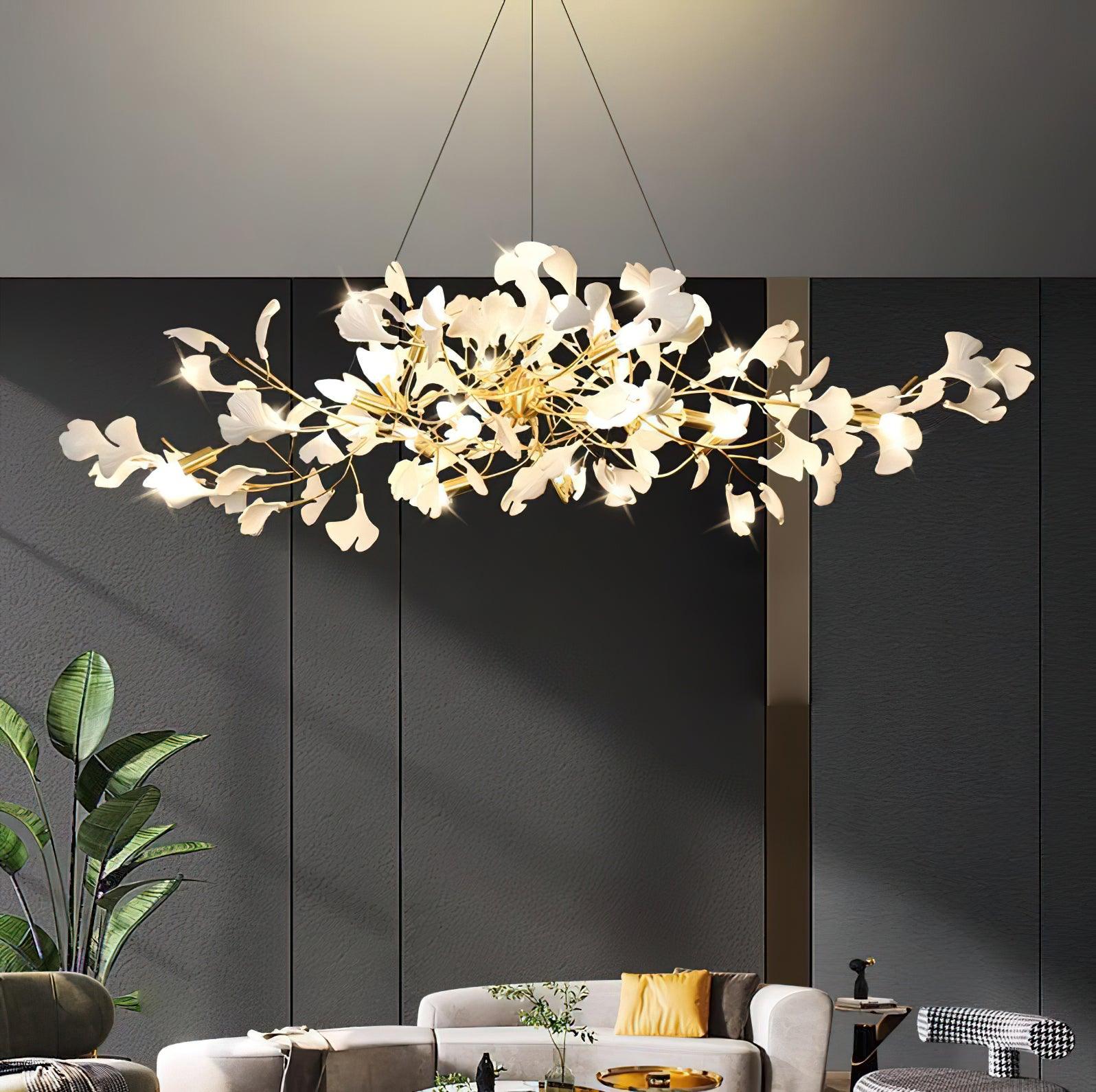 Dostix Pendant Lamp Gingko Ceramic Leaves-Neutral Decor