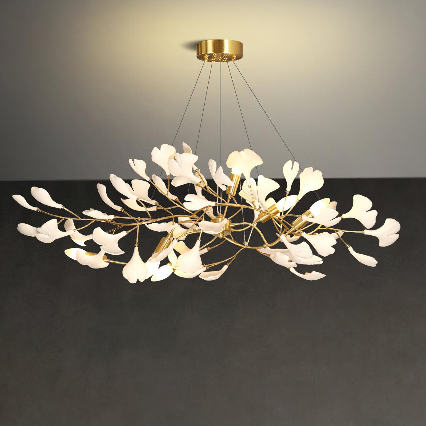 Dostix Pendant Lamp Gingko Ceramic Leaves-Neutral Decor