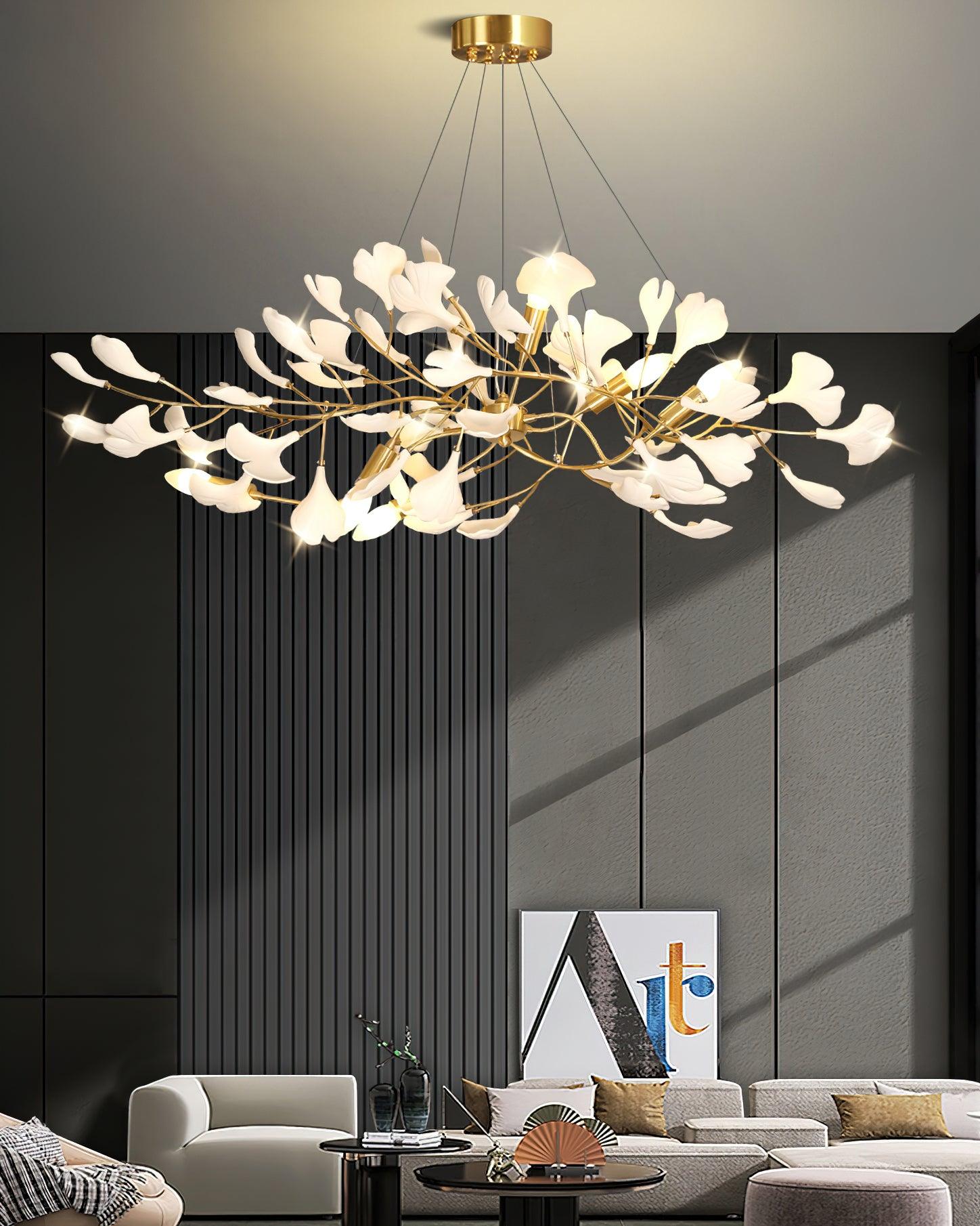 Dostix Pendant Lamp Gingko Ceramic Leaves-Neutral Decor