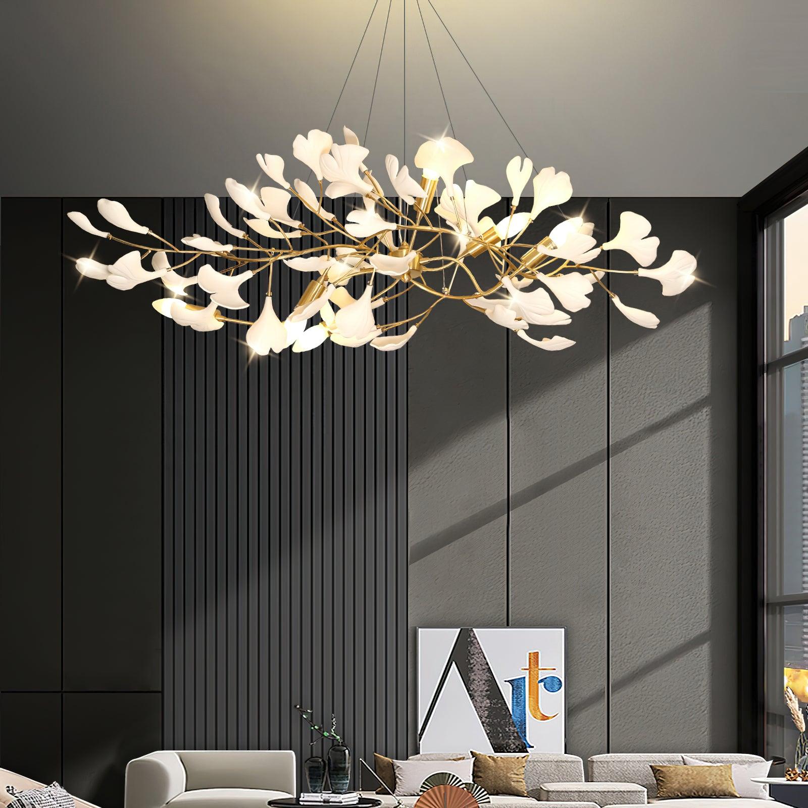 Dostix Pendant Lamp Gingko Ceramic Leaves-Neutral Decor