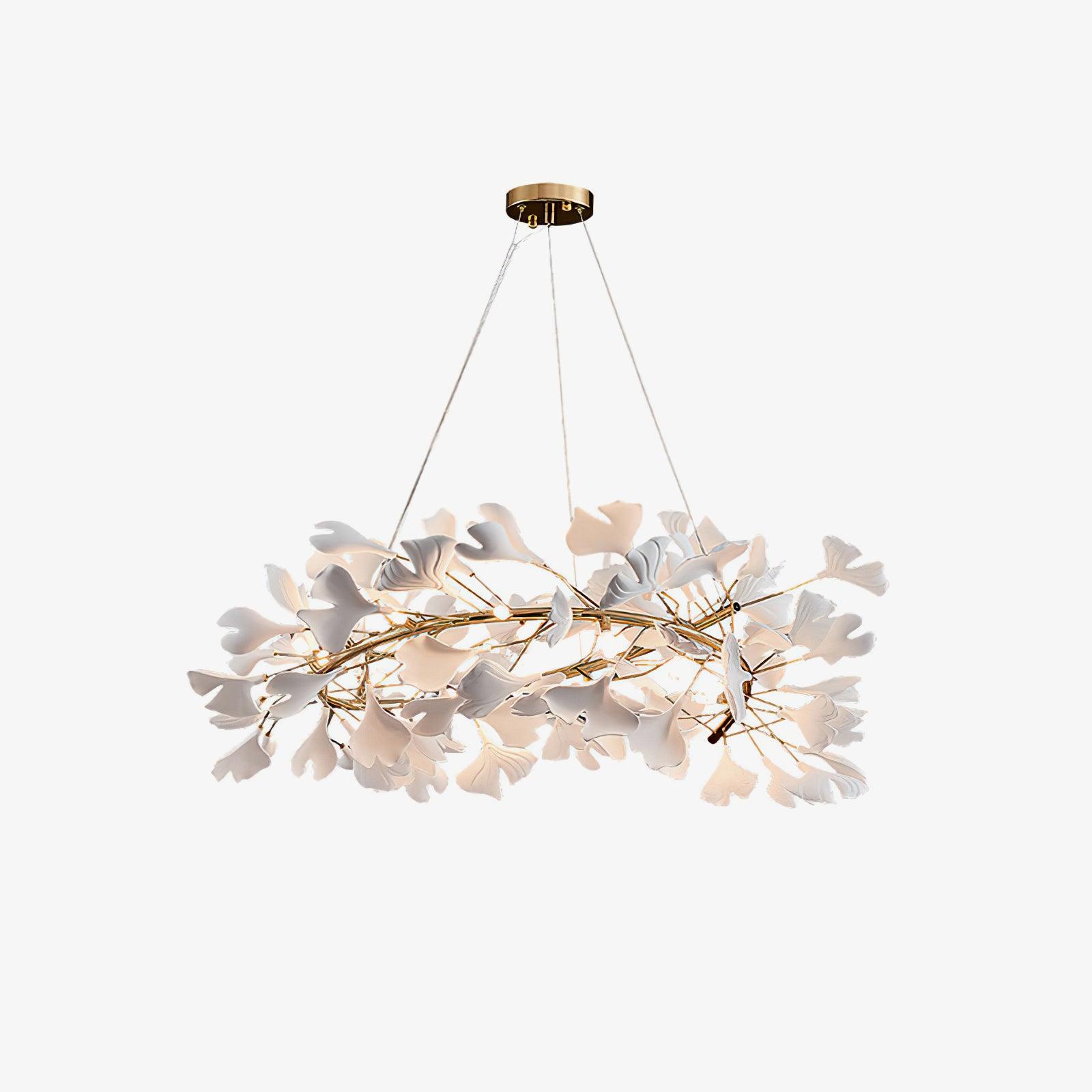 Olivia Modern Golden LED Chandelier Ceramic - Neutral Decor