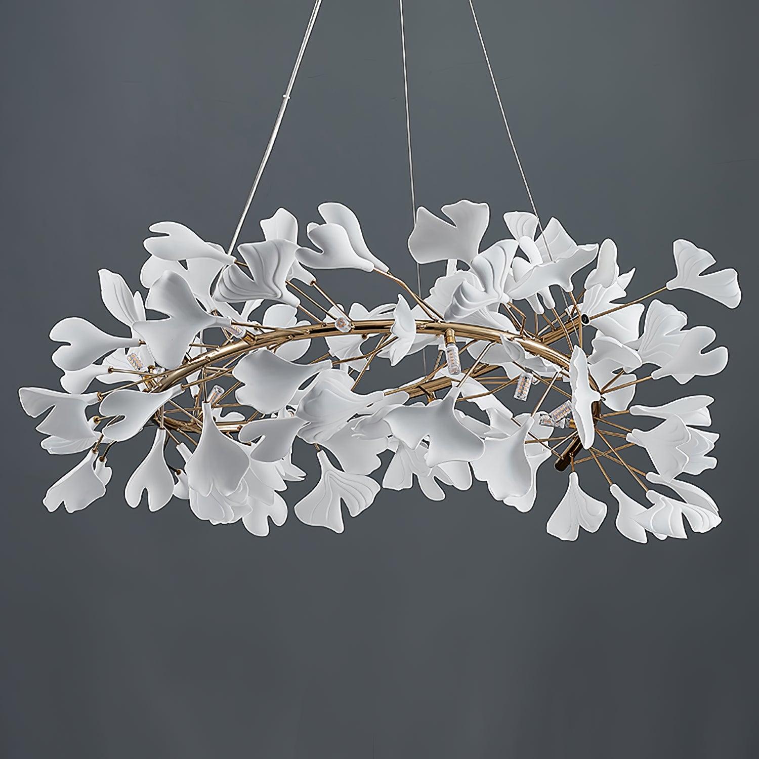 Olivia Modern Golden LED Chandelier Ceramic - Neutral Decor