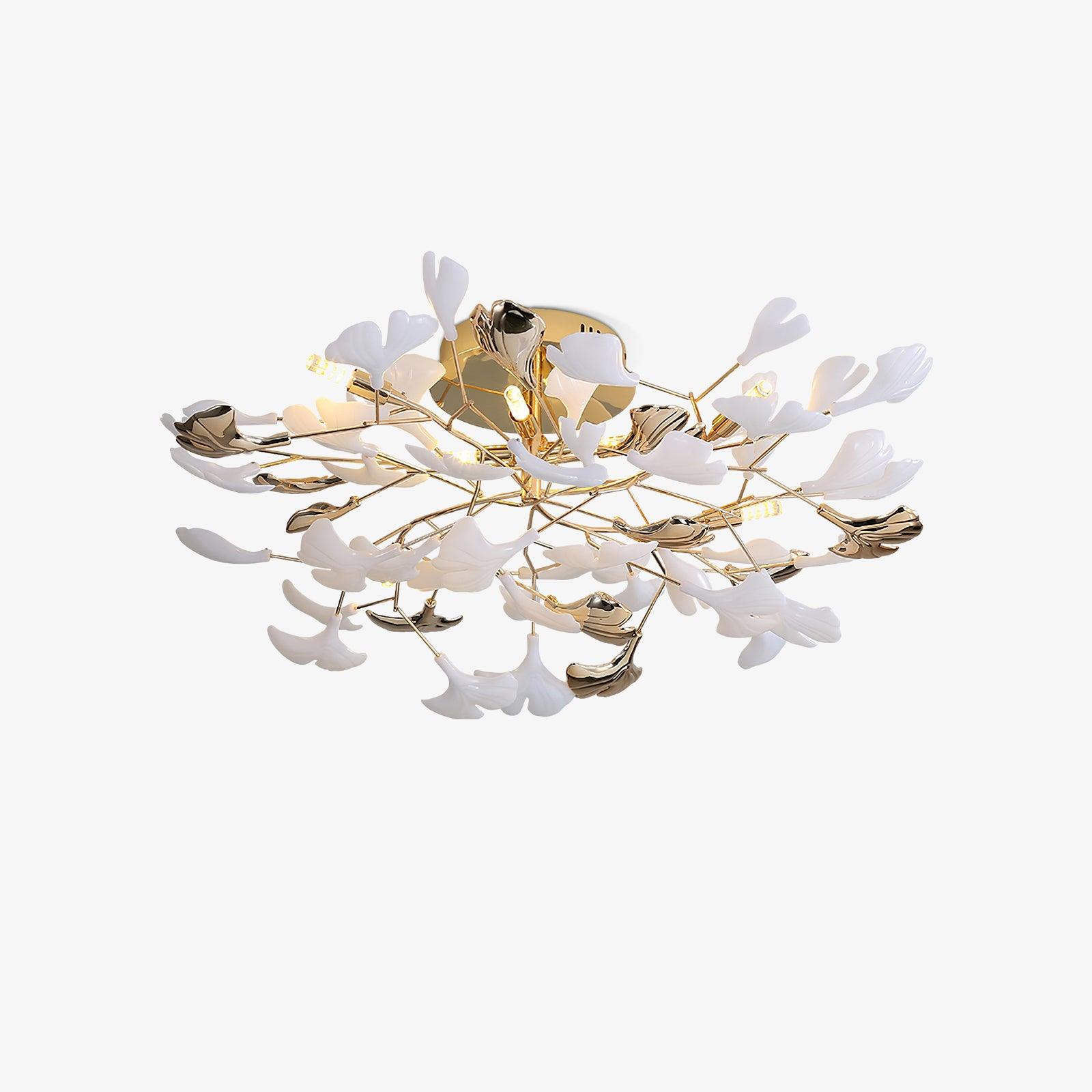 Artheel Premium Nordic Art Gingko Rotating Ceramics Ceiling Lamp-Neutral Decor