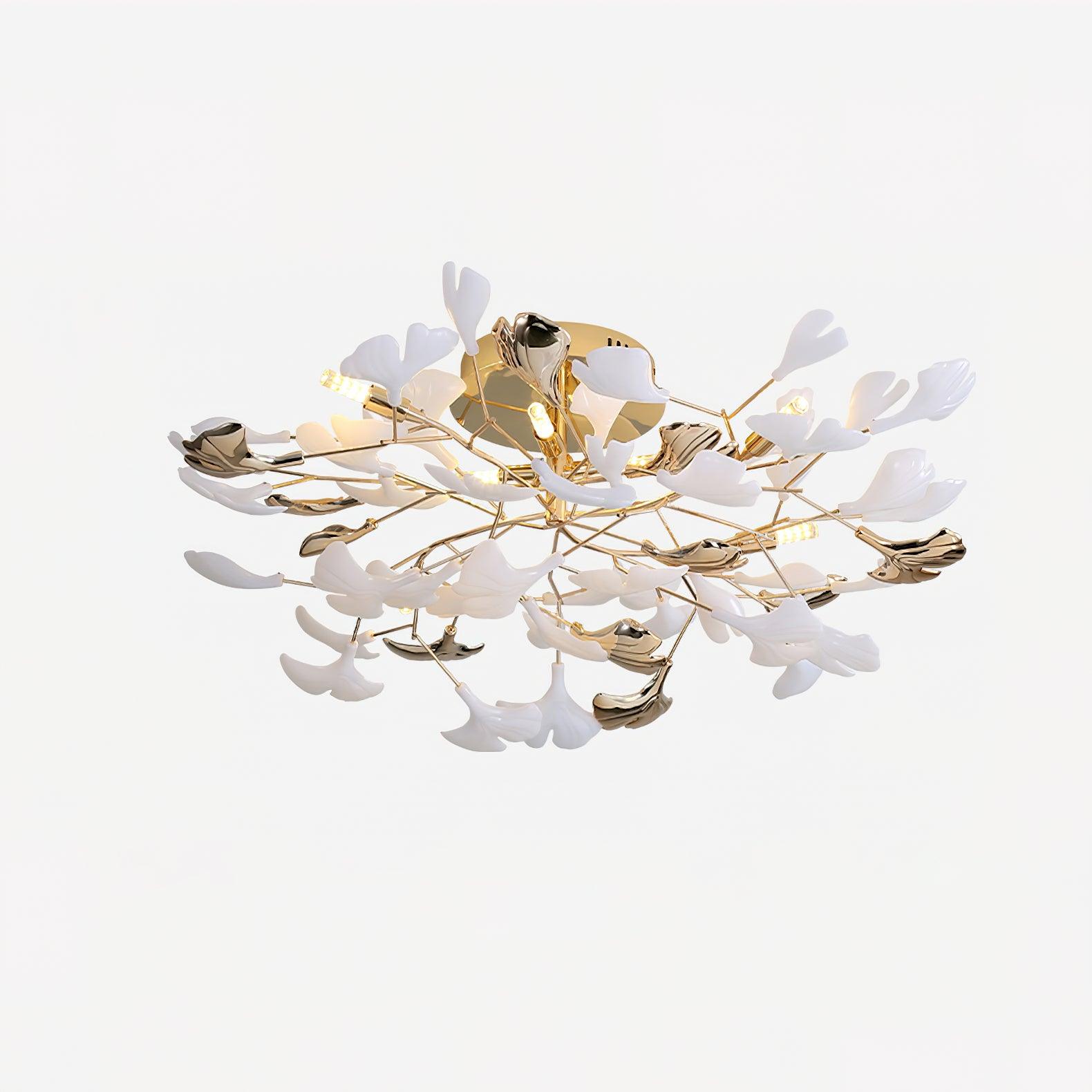 Artheel Premium Nordic Art Gingko Rotating Ceramics Ceiling Lamp-Neutral Decor