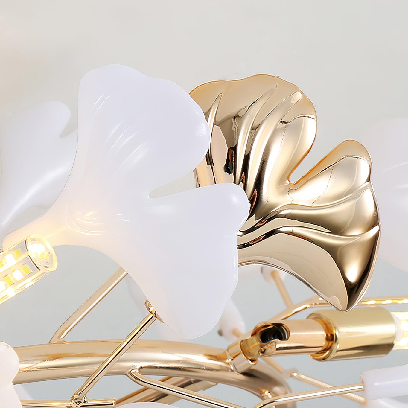 Artheel Premium Nordic Art Gingko Rotating Ceramics Ceiling Lamp-Neutral Decor