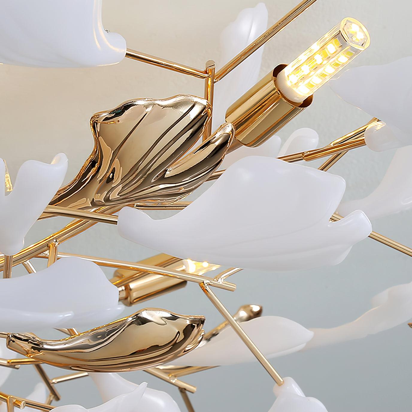 Artheel Premium Nordic Art Gingko Rotating Ceramics Ceiling Lamp-Neutral Decor