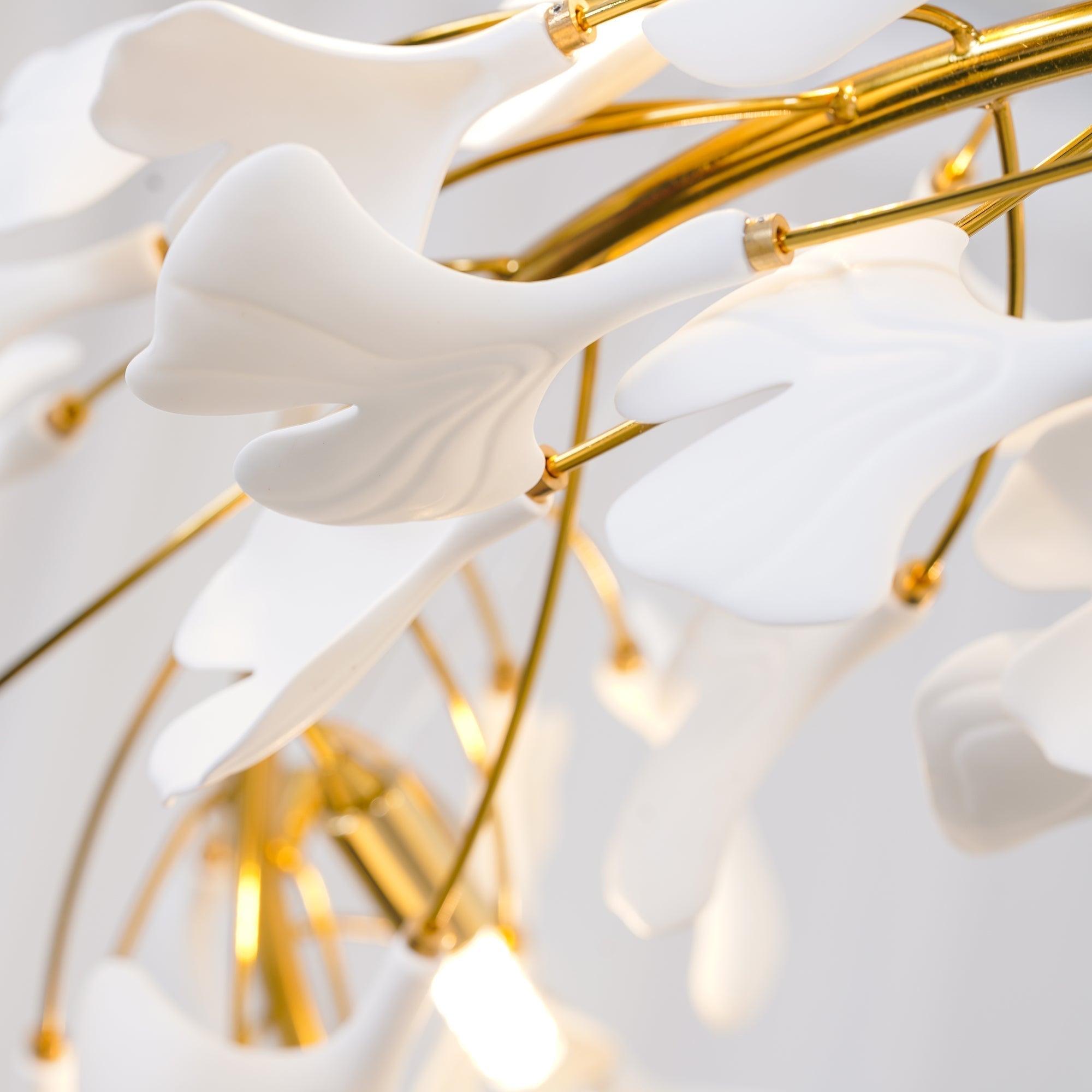 Olivia Modern Golden LED Chandelier Ceramic - Neutral Decor