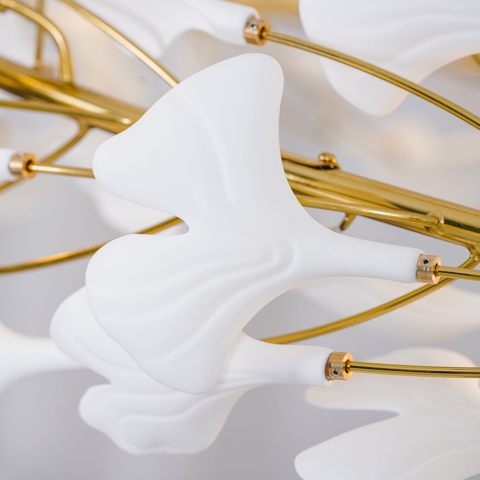 Olivia Modern Golden LED Chandelier Ceramic - Neutral Decor