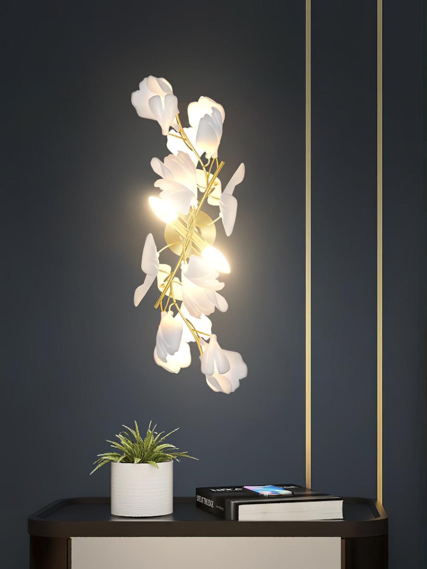 Gavriel Gingko Flowers Ceramics Wall Lamp-Neutral Decor