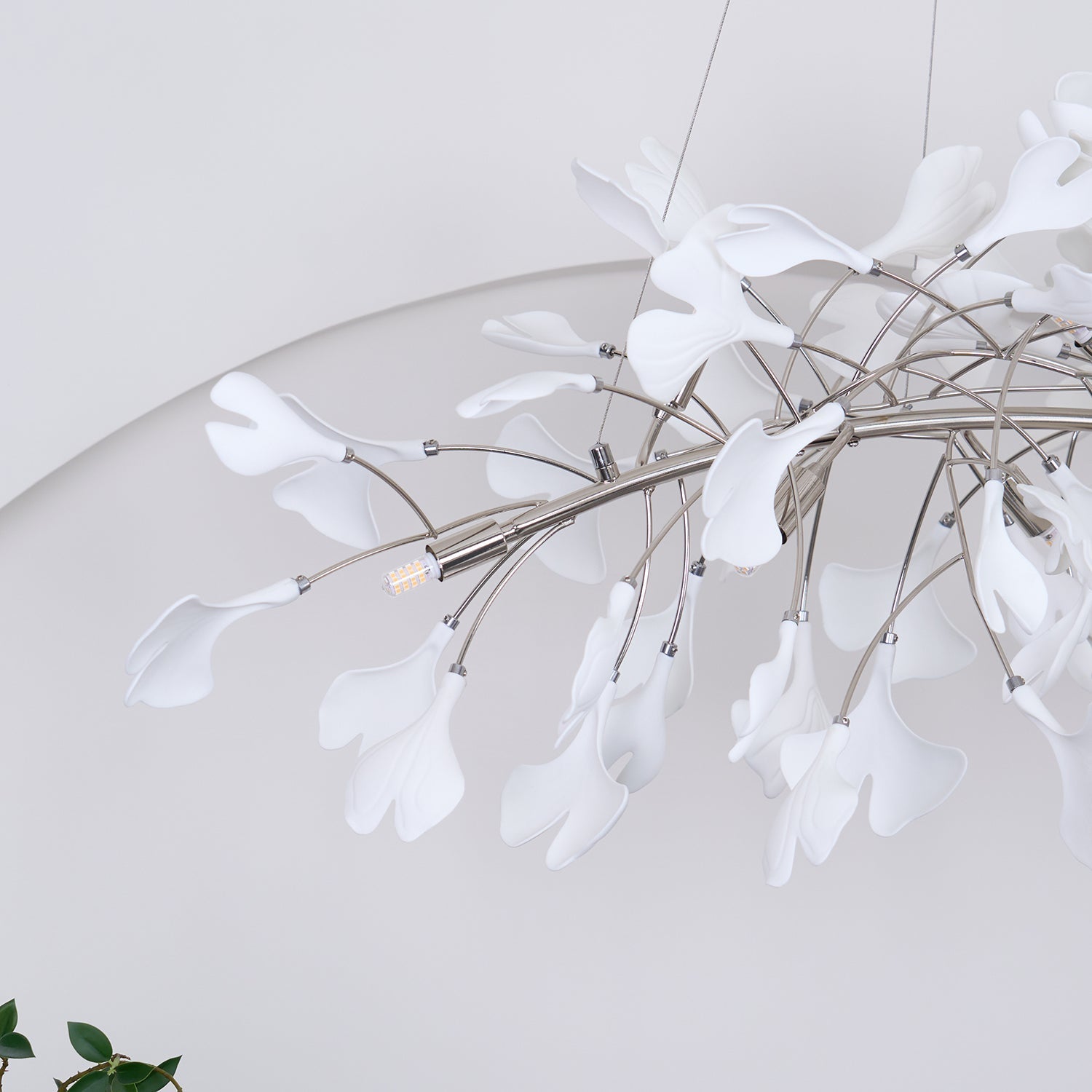 Lustra Chandelier Ceramic Gingko Petal Gold-Neutral Decor
