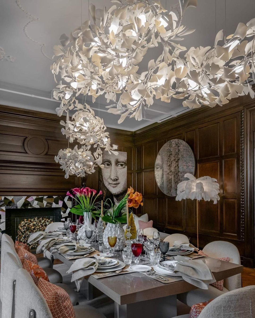 Eurzoris Gingko Leaf Chandelier-Neutral Decor