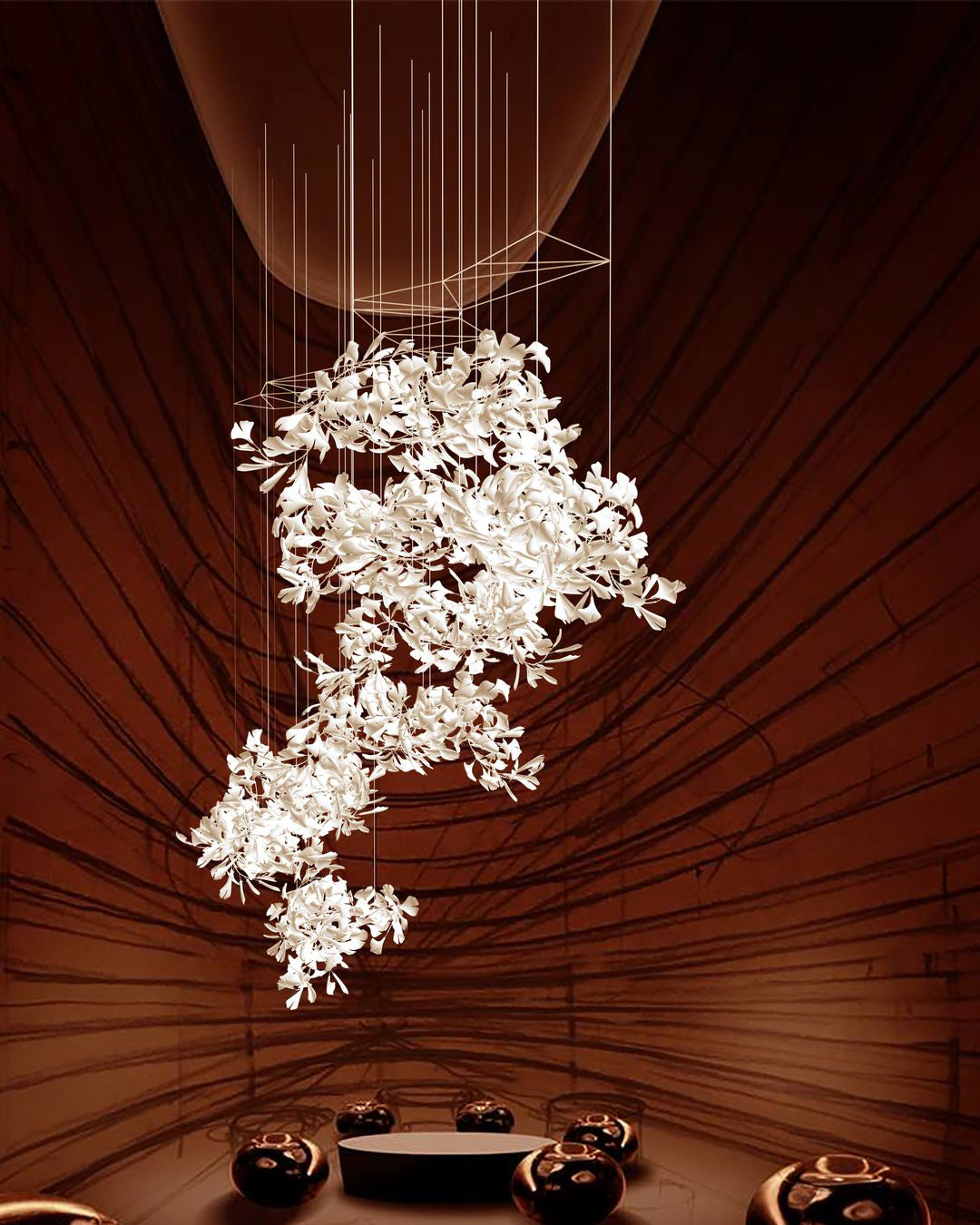 Eurzoris Gingko Leaf Chandelier-Neutral Decor