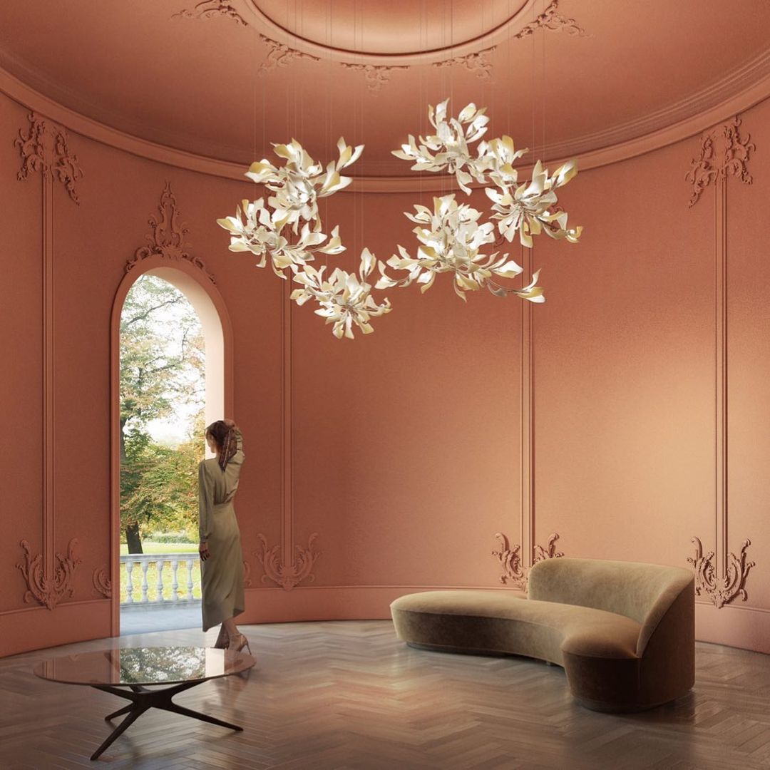 Eurzoris Gingko Leaf Chandelier-Neutral Decor