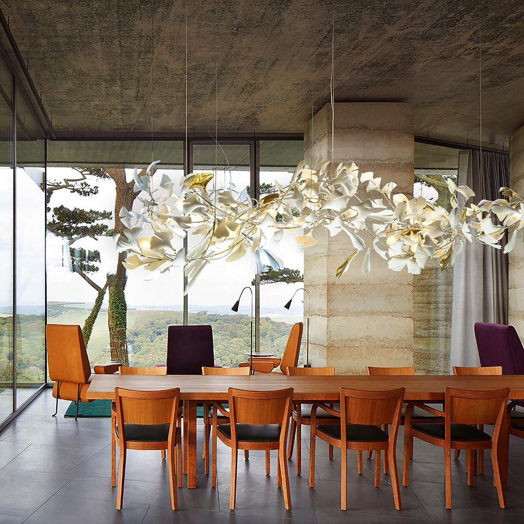 Eurzoris Gingko Leaf Chandelier-Neutral Decor