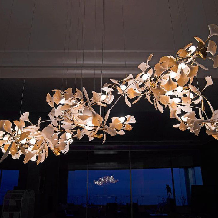 Eurzoris Gingko Leaf Chandelier-Neutral Decor