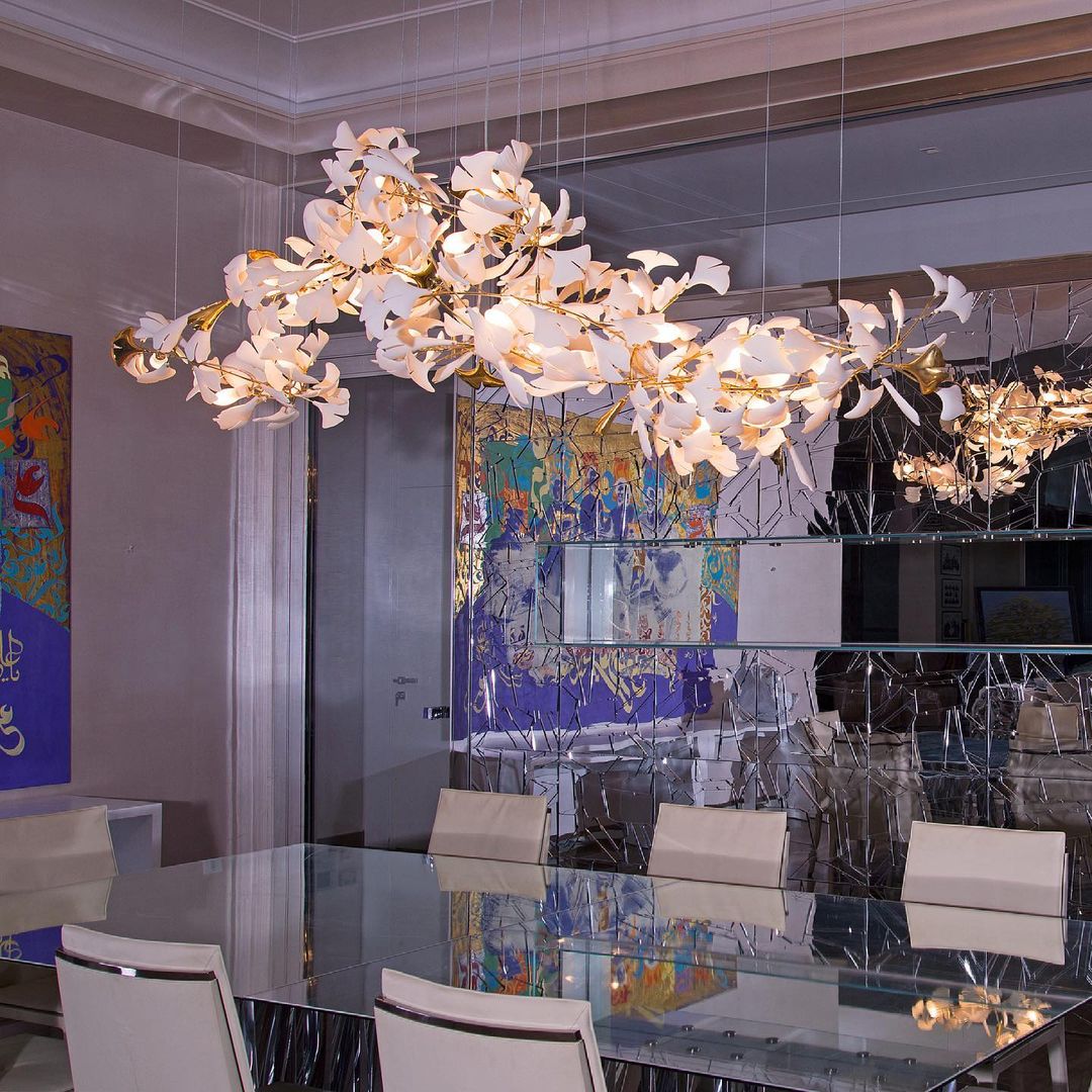 Eurzoris Gingko Leaf Chandelier-Neutral Decor