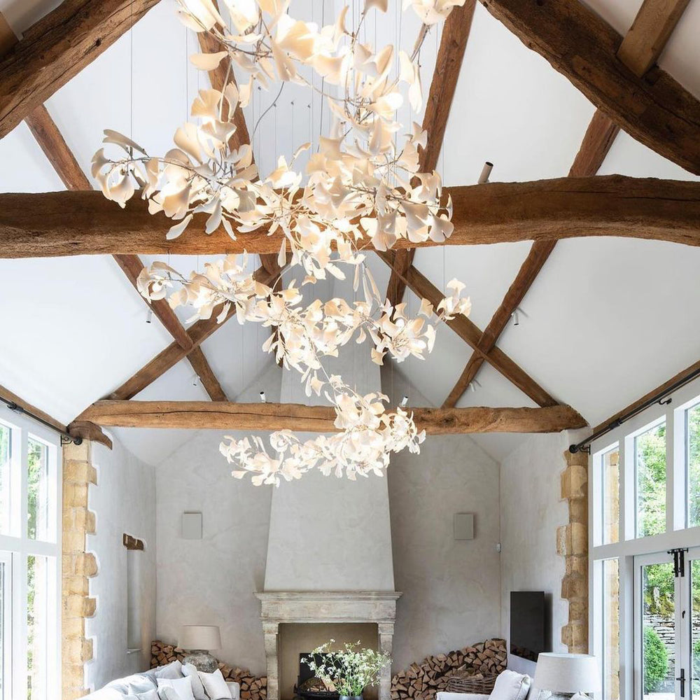 Eurzoris Gingko Leaf Chandelier-Neutral Decor