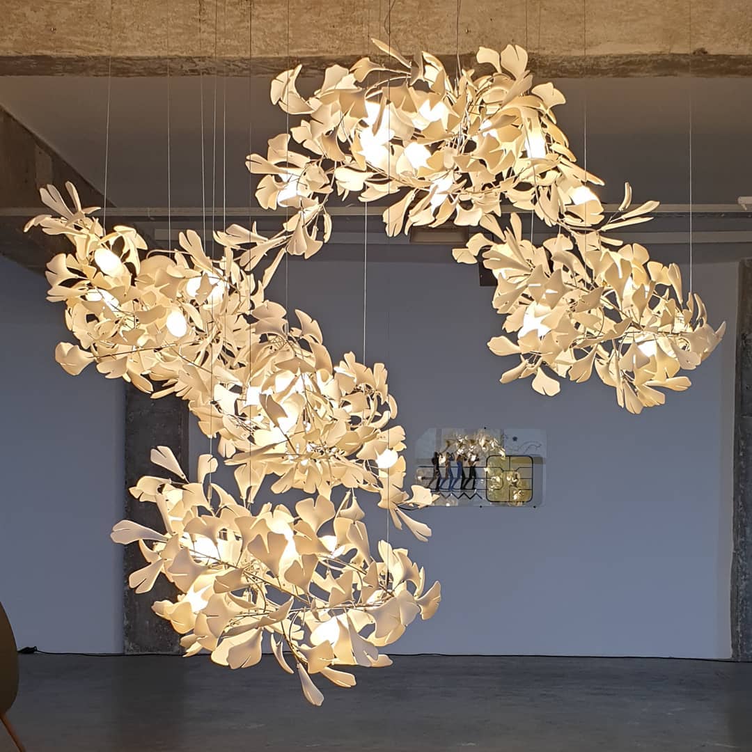 Eurzoris Gingko Leaf Chandelier-Neutral Decor