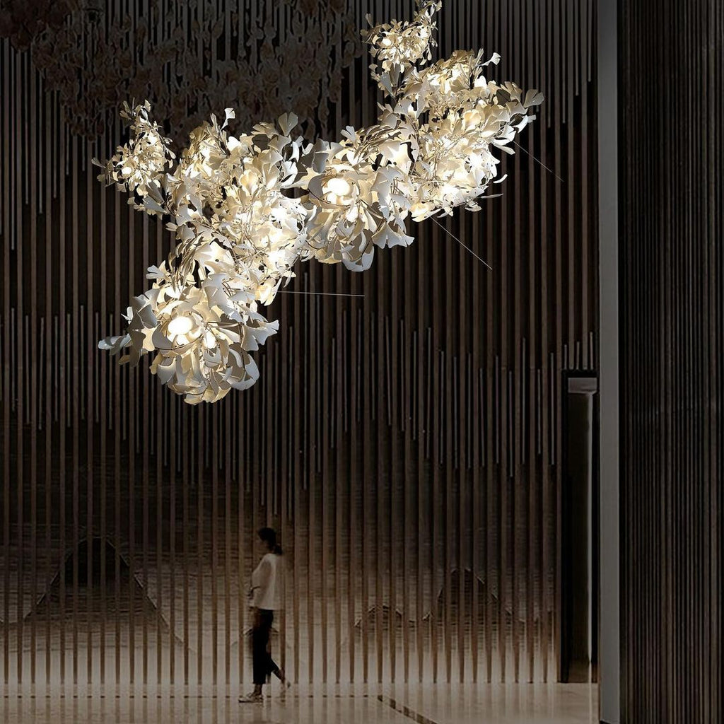 Eurzoris Gingko Leaf Chandelier-Neutral Decor