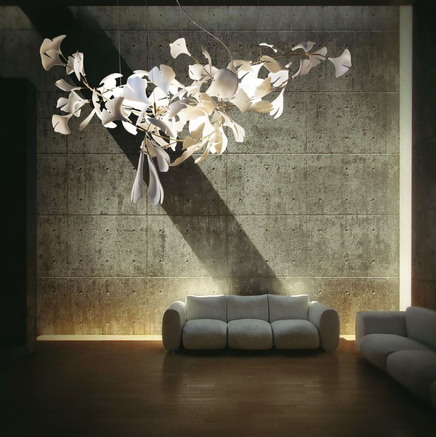 Eurzoris Gingko Leaf Chandelier-Neutral Decor
