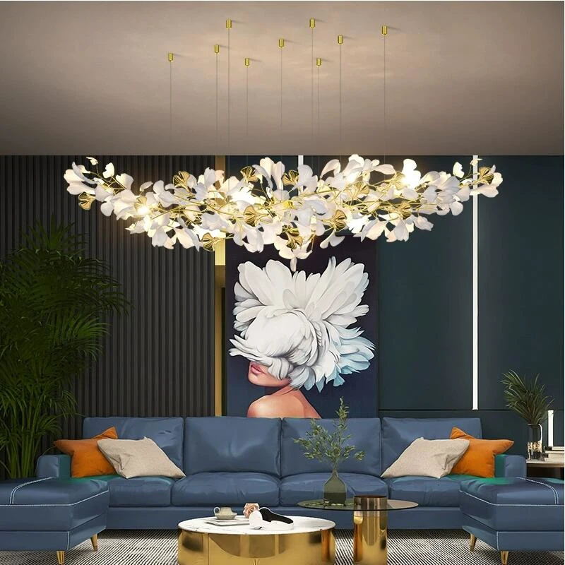 Eurzoris Gingko Leaf Chandelier-Neutral Decor