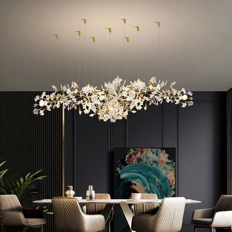 Eurzoris Gingko Leaf Chandelier-Neutral Decor