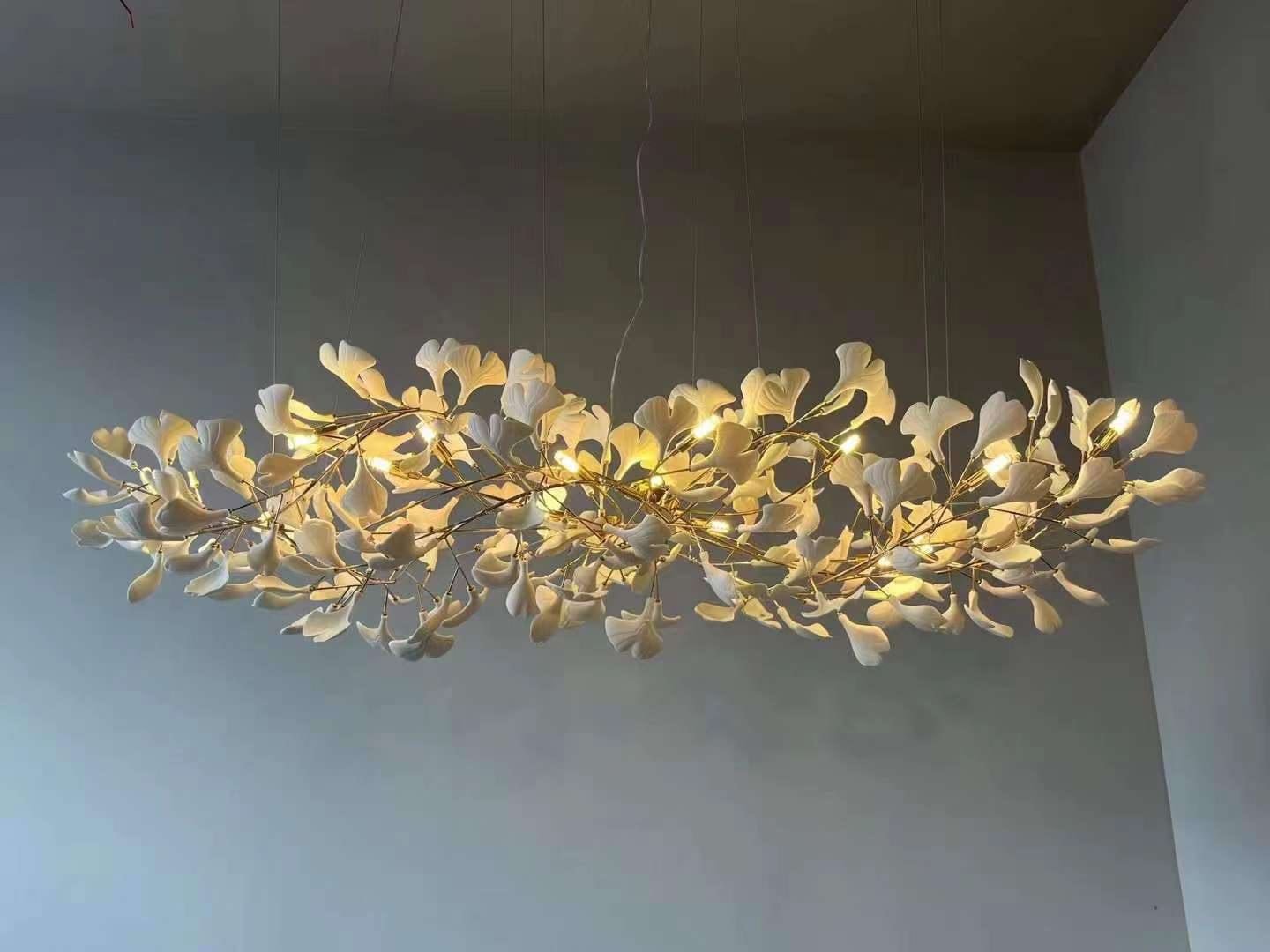 Eurzoris Gingko Leaf Chandelier-Neutral Decor