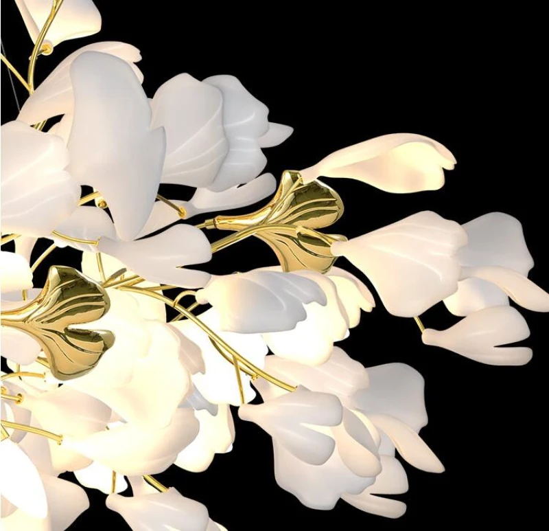 Eurzoris Gingko Leaf Chandelier-Neutral Decor