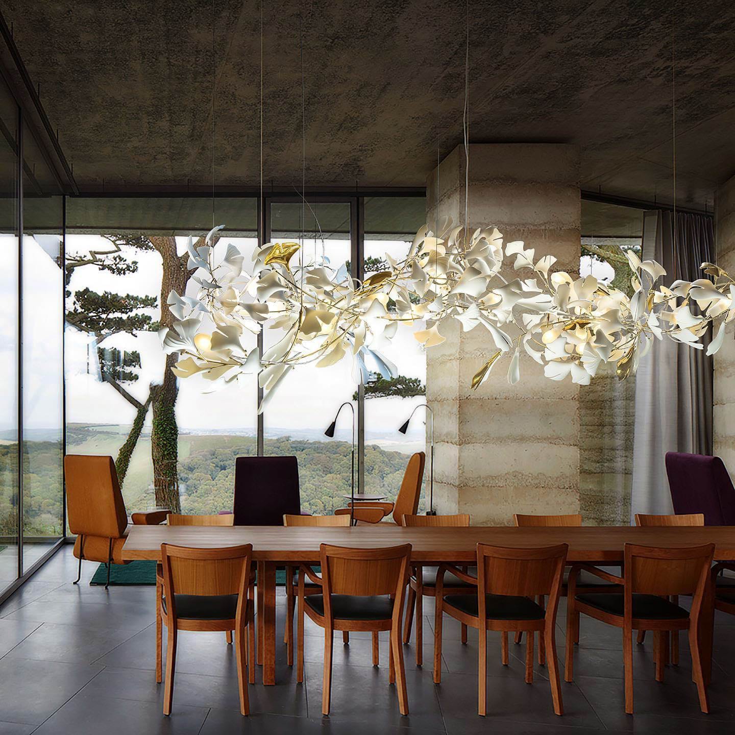 Eurzoris Gingko Leaf Chandelier-Neutral Decor