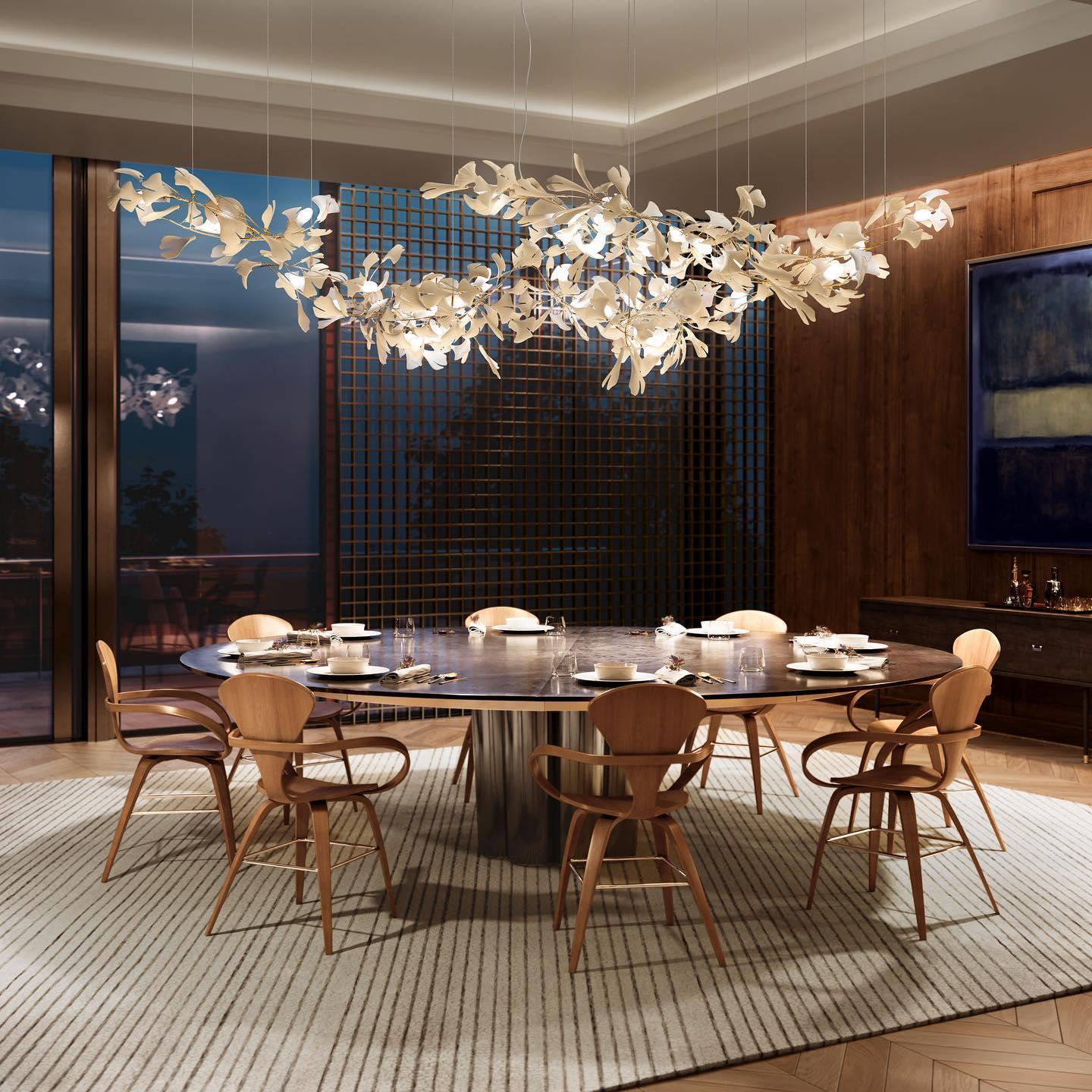 Lustra Chandelier Gingko A Porcelain LED Modern-Neutral Decor