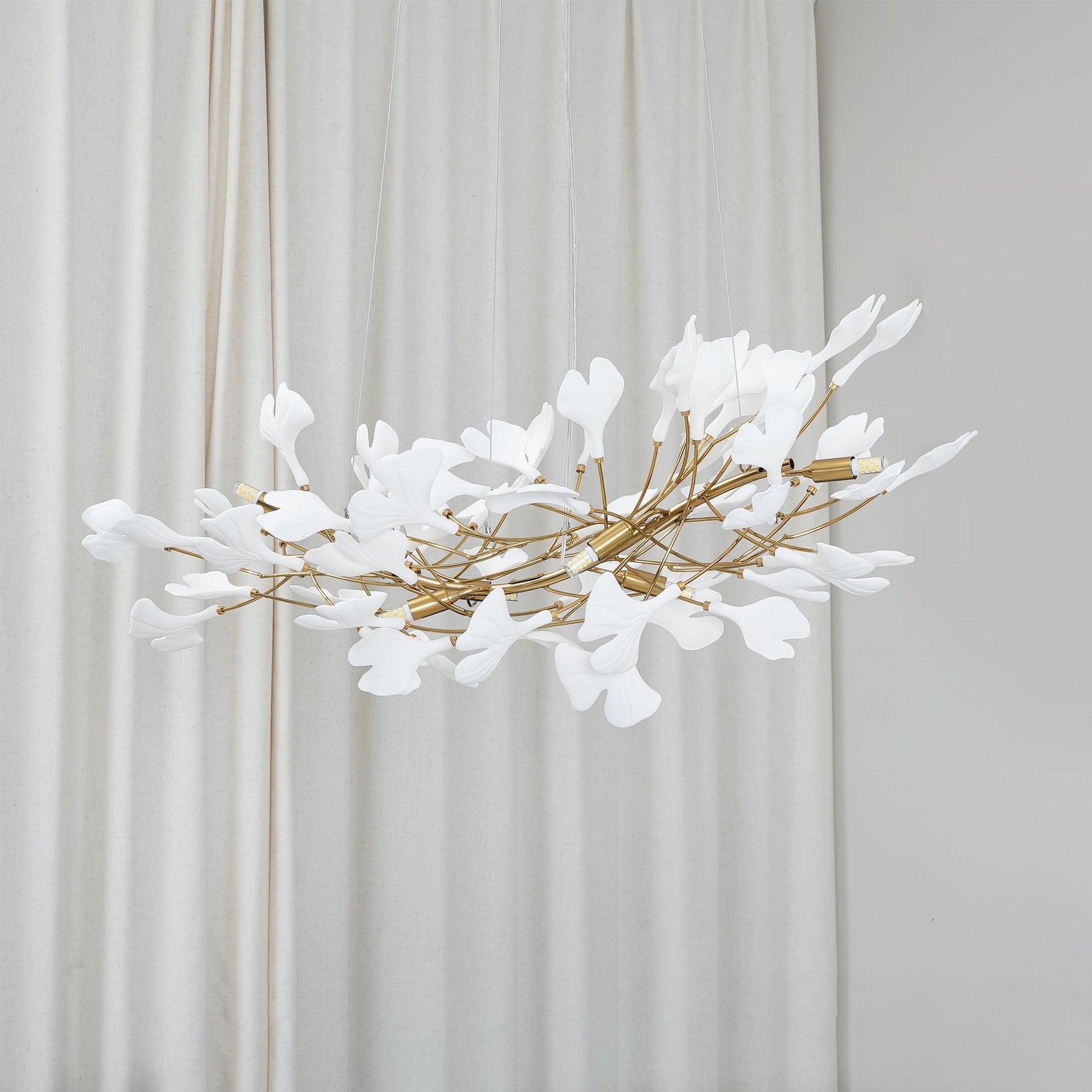 Lustra Chandelier Ceramic Gingko Petal-Neutral Decor