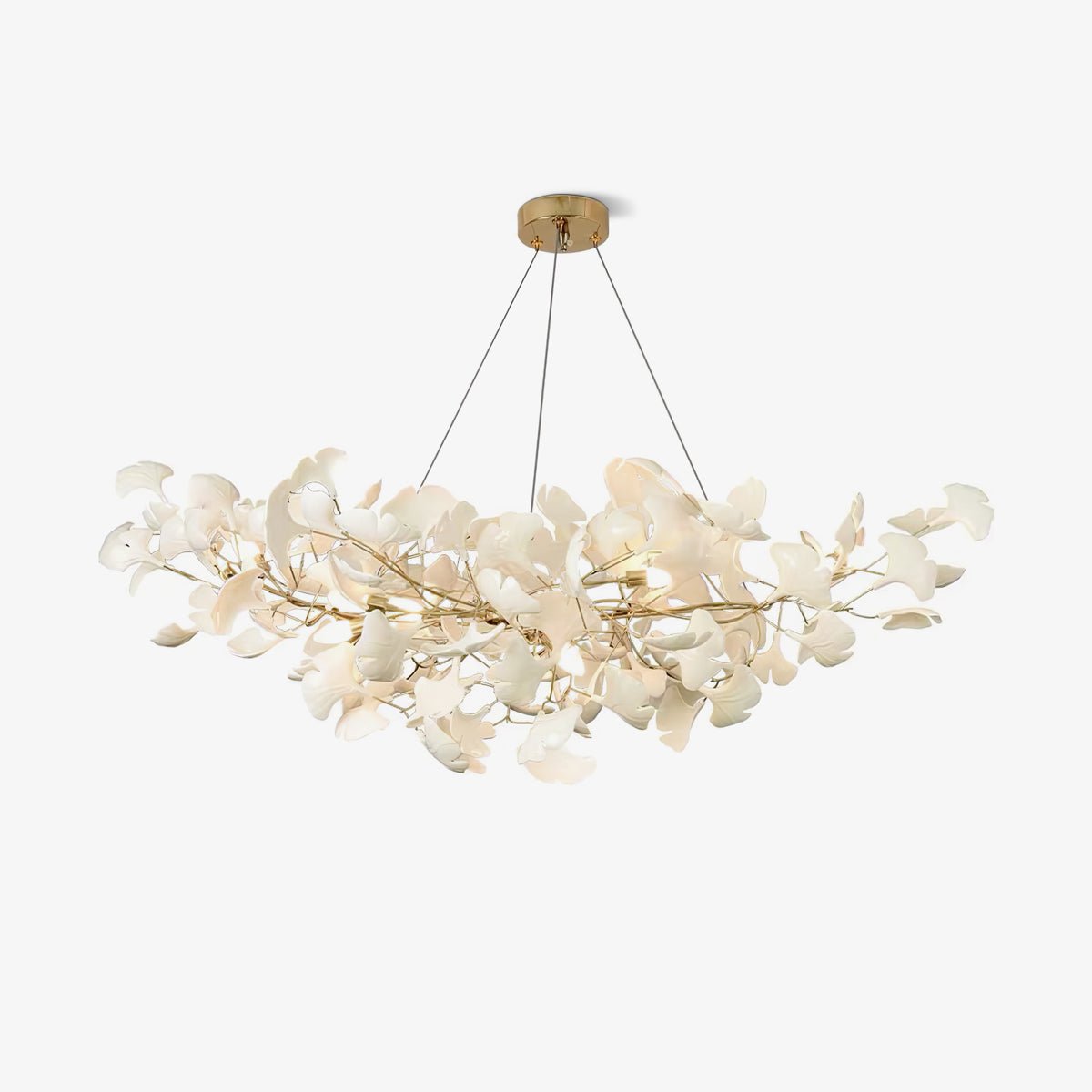 Lustra Chandelier Ceramic Gingko Petal-Neutral Decor