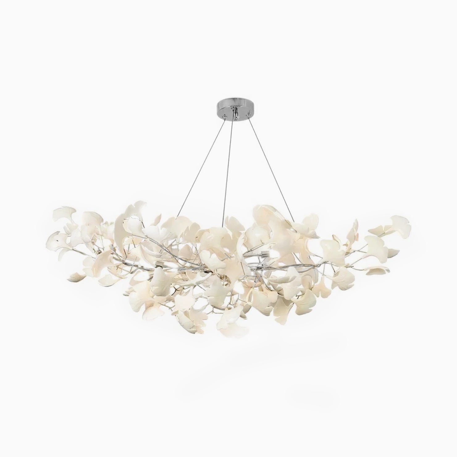 Lustra Chandelier Ceramic Gingko Petal-Neutral Decor