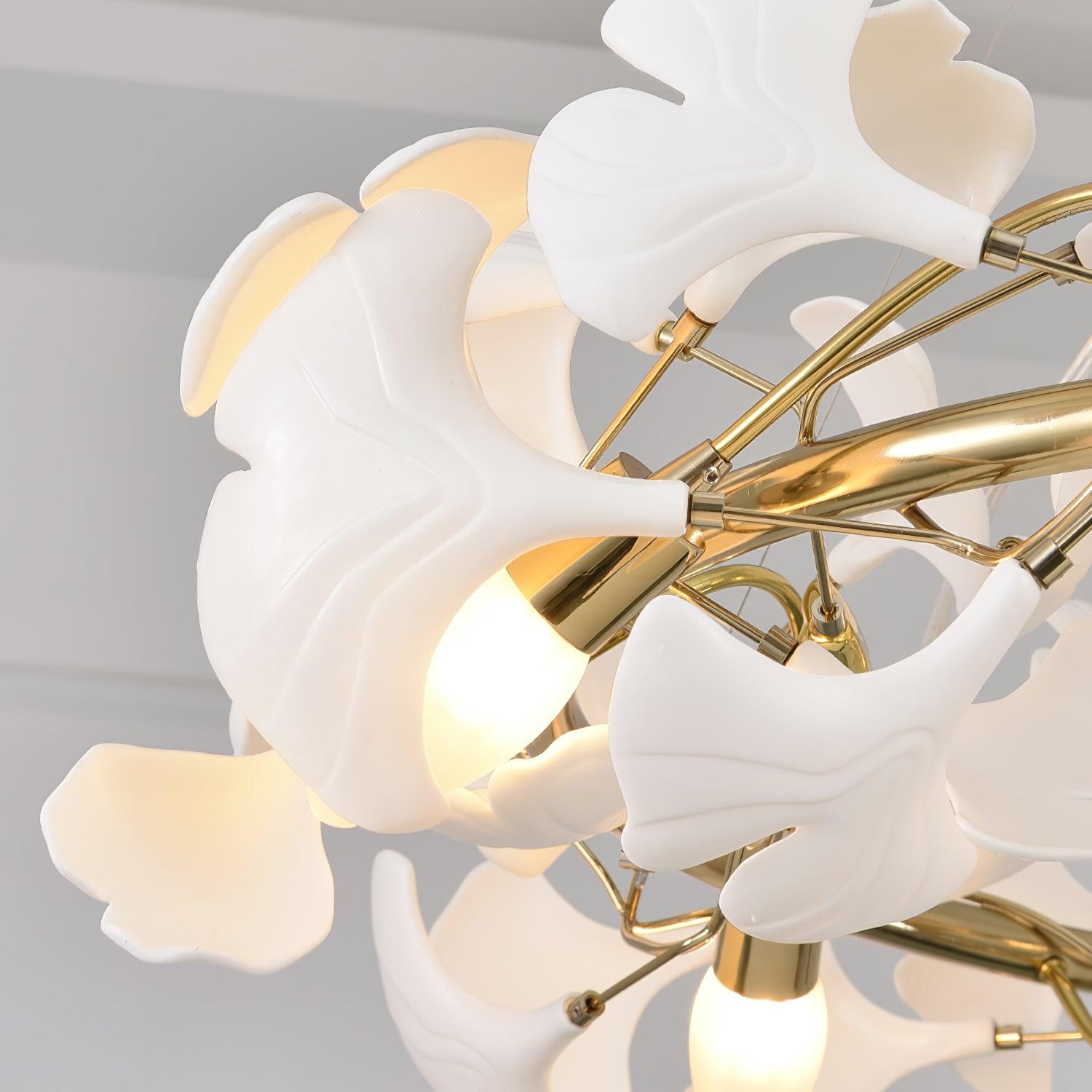 Vashayra Floral Capiz Shell Chandelier-Neutral Decor
