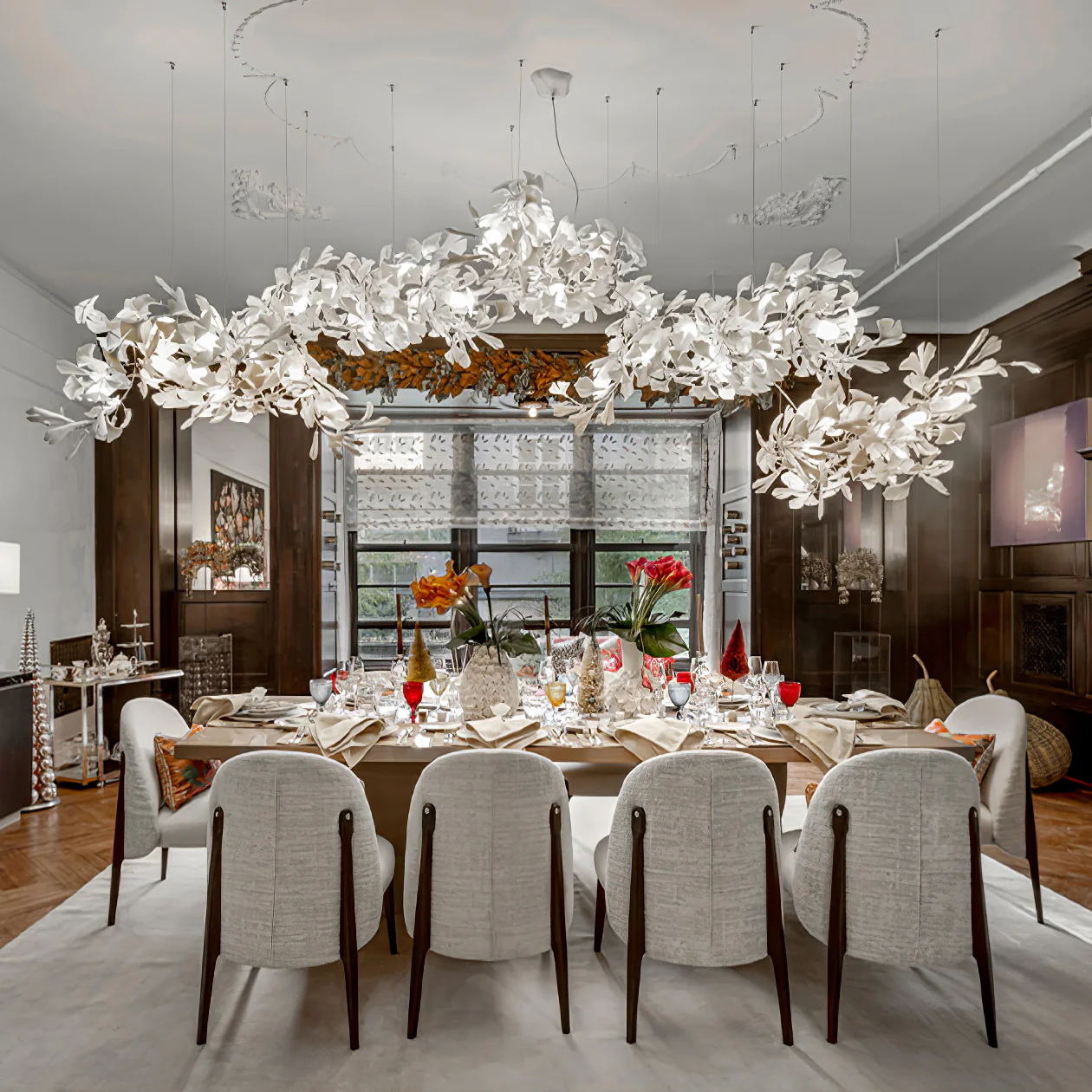 Eurzoris Gingko Leaf Chandelier-Neutral Decor