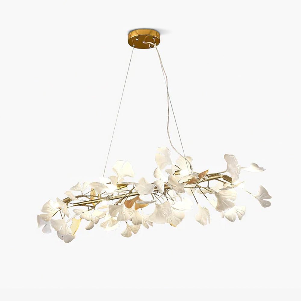 Rirove Pendant Lamp Gingko Ceramic Petals Gold-Neutral Decor