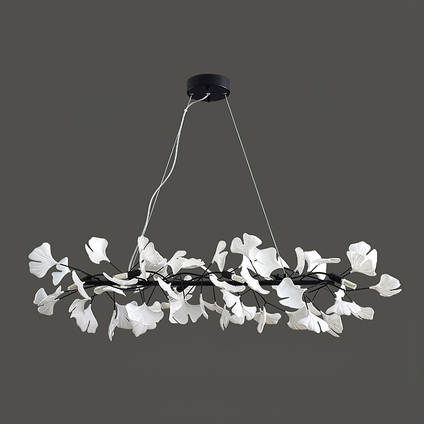 Rirove Pendant Lamp Gingko Ceramic Petals Gold-Neutral Decor