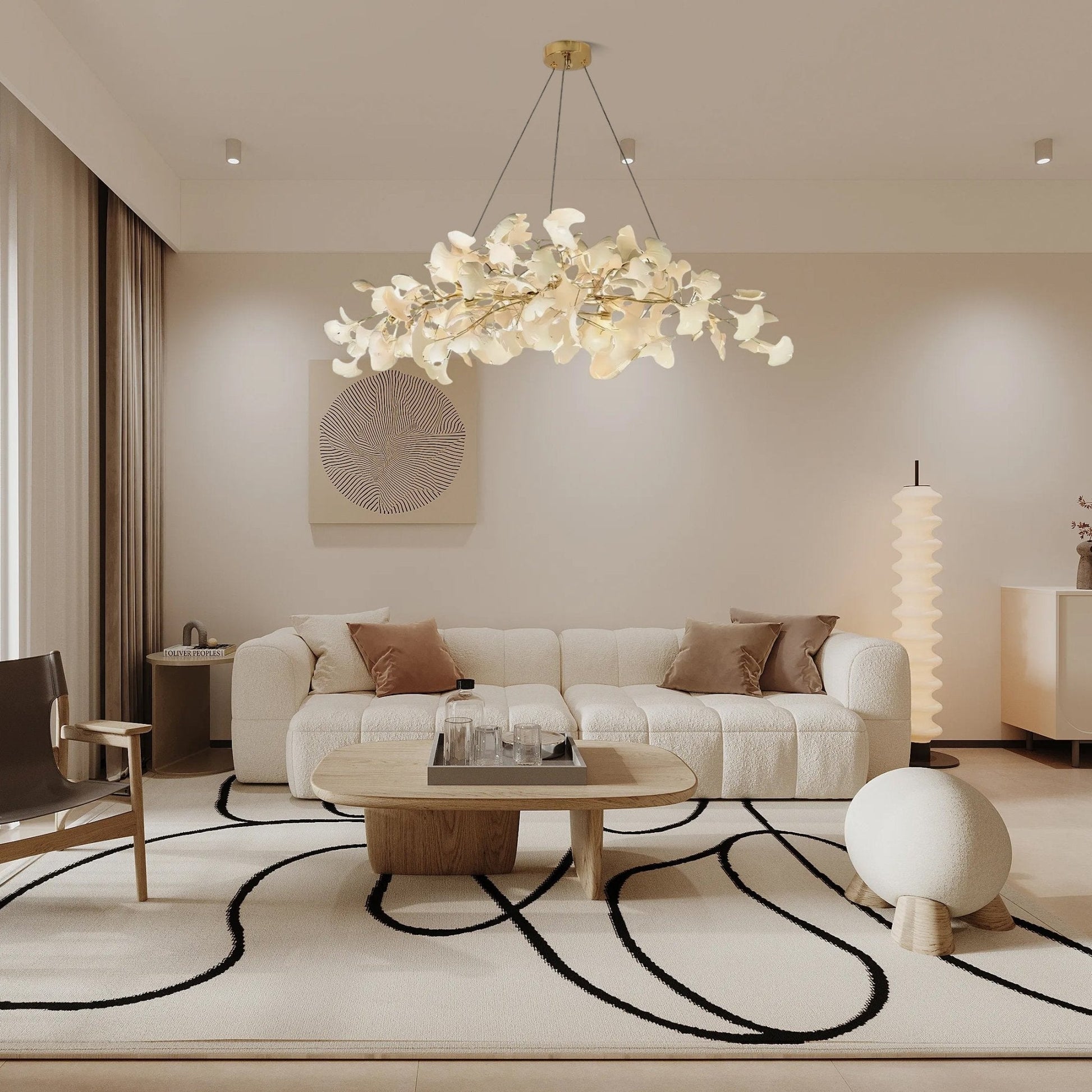 Arux Gingko Chandelier Art Deco Bent Downwards - Neutralighting