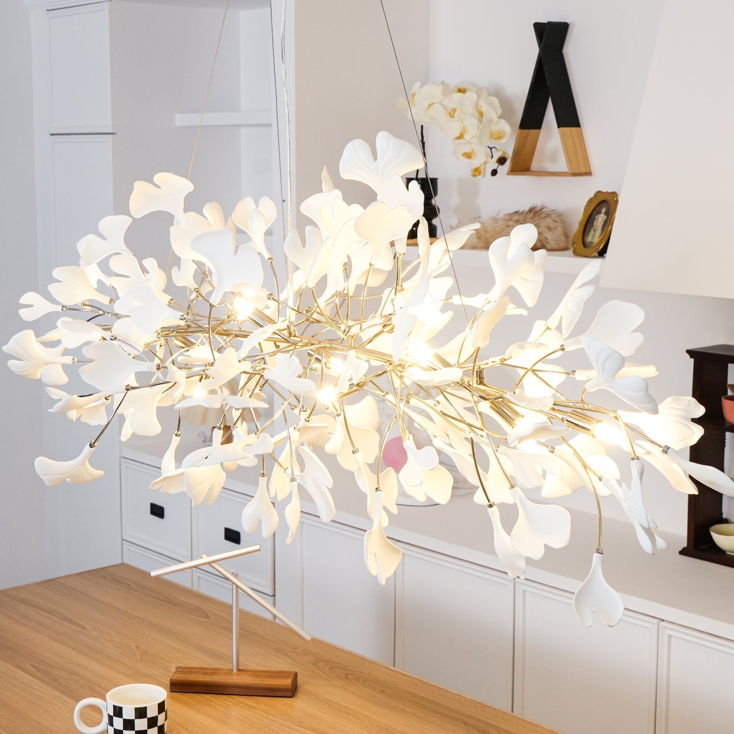 Arux Gingko Chandelier Art Deco Bent Downwards - Neutralighting