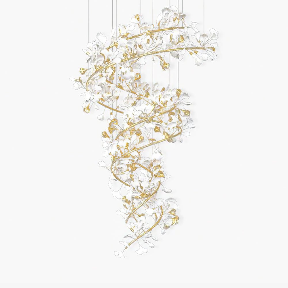 Novan Pendant Lamp Gingko Ceramic Petals Gold Elegant-Neutral Decor