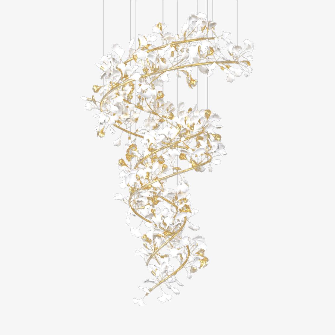 Novan Pendant Lamp Gingko Ceramic Petals Gold Elegant-Neutral Decor