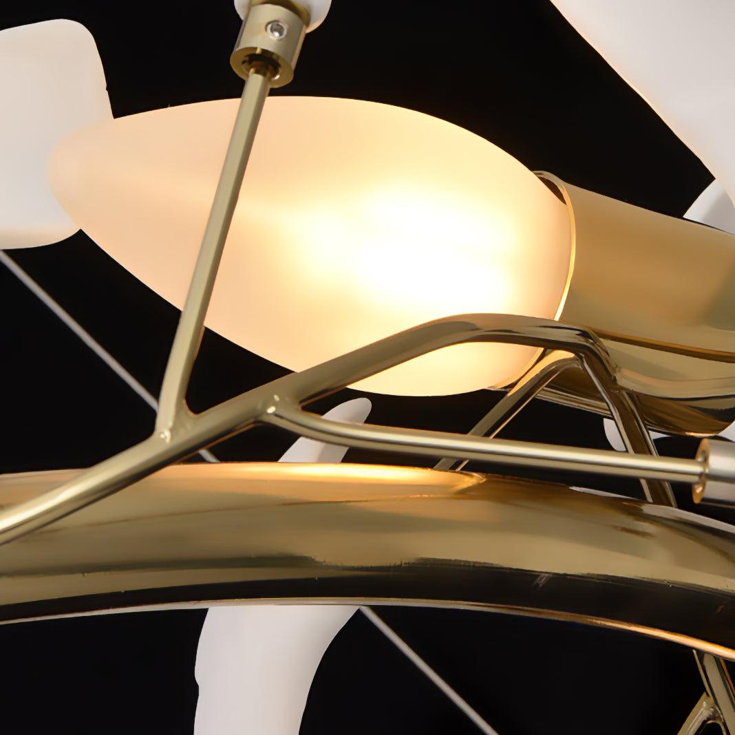 Novan Pendant Lamp Gingko Ceramic Petals Gold Elegant-Neutral Decor